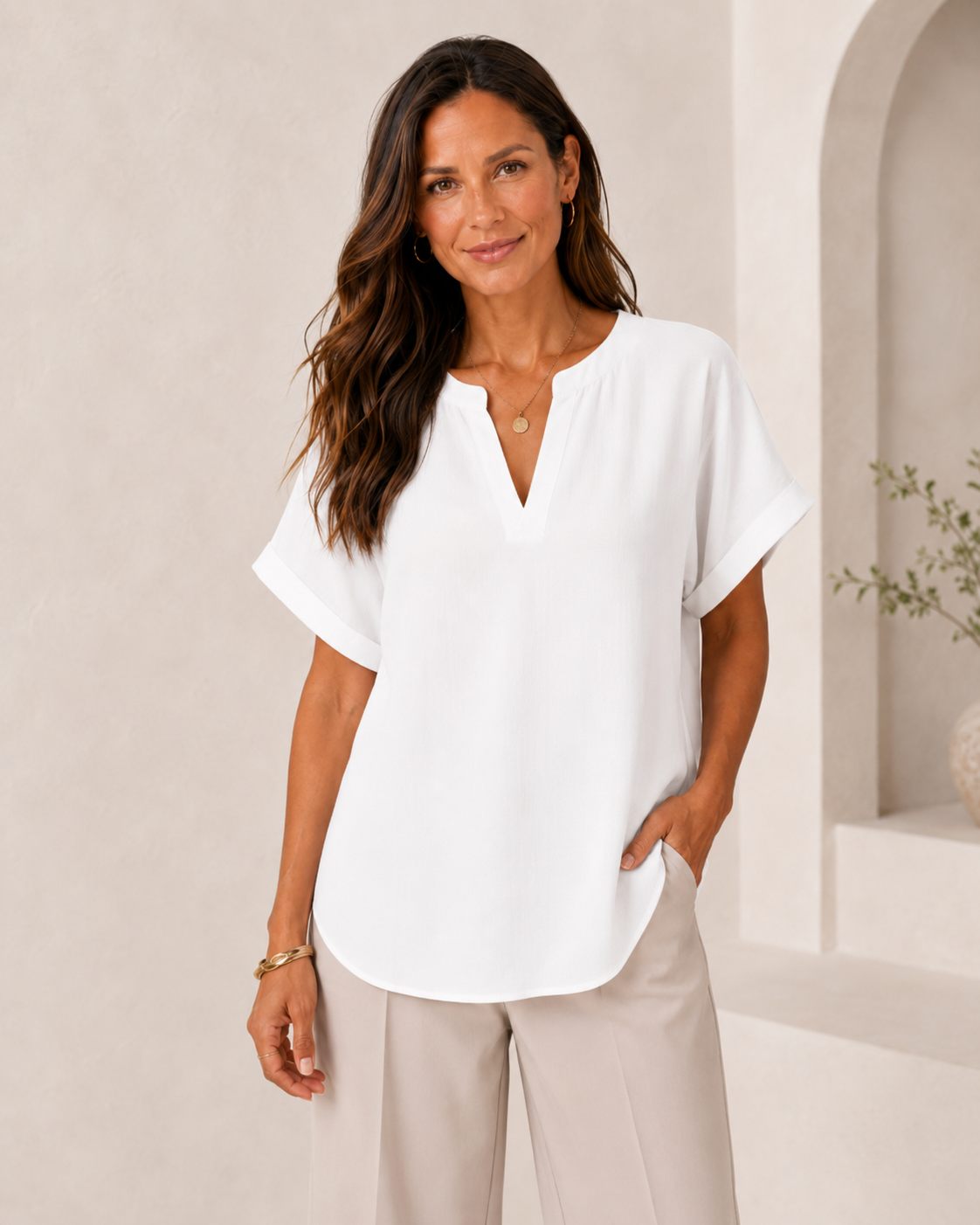 Claudia - Blusa Favorecedora Versátil