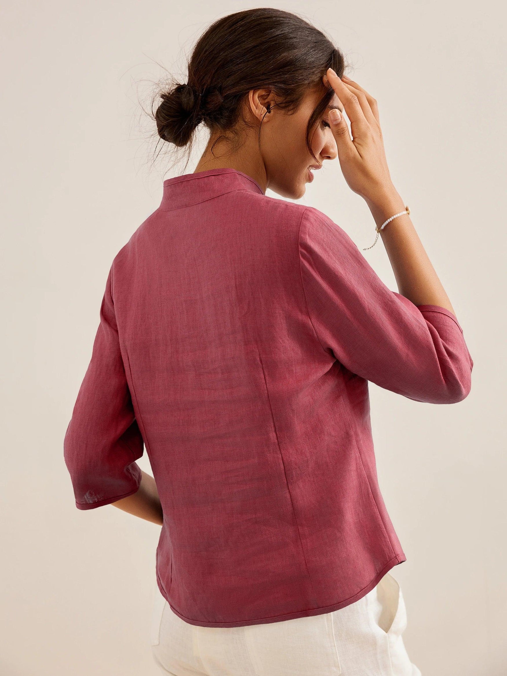 Amelia - Camisa de lino Favorecedora