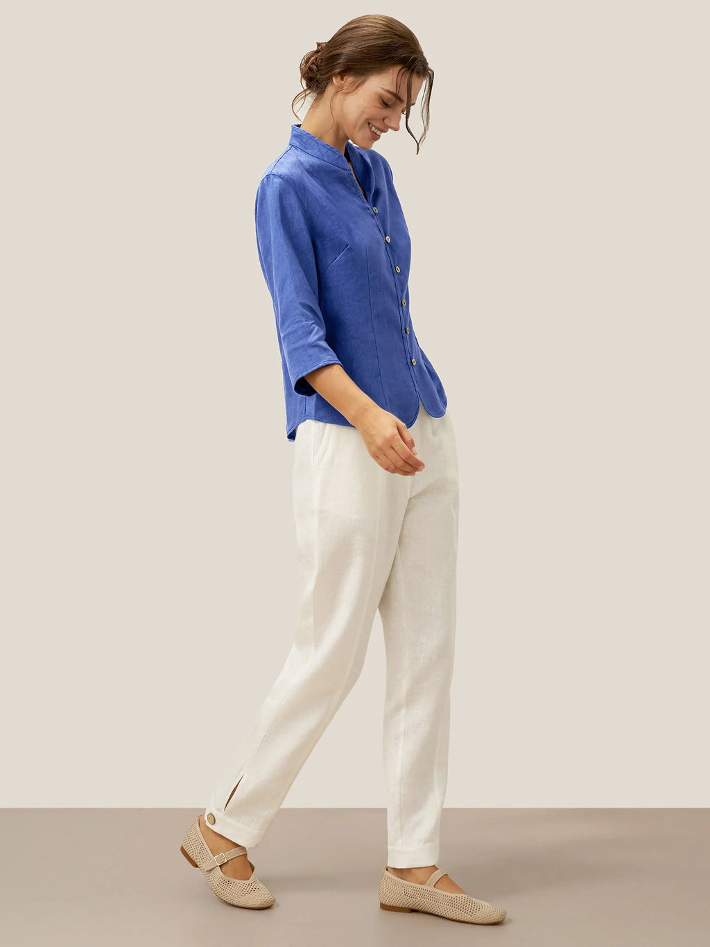 Amelia - Camisa de lino Favorecedora