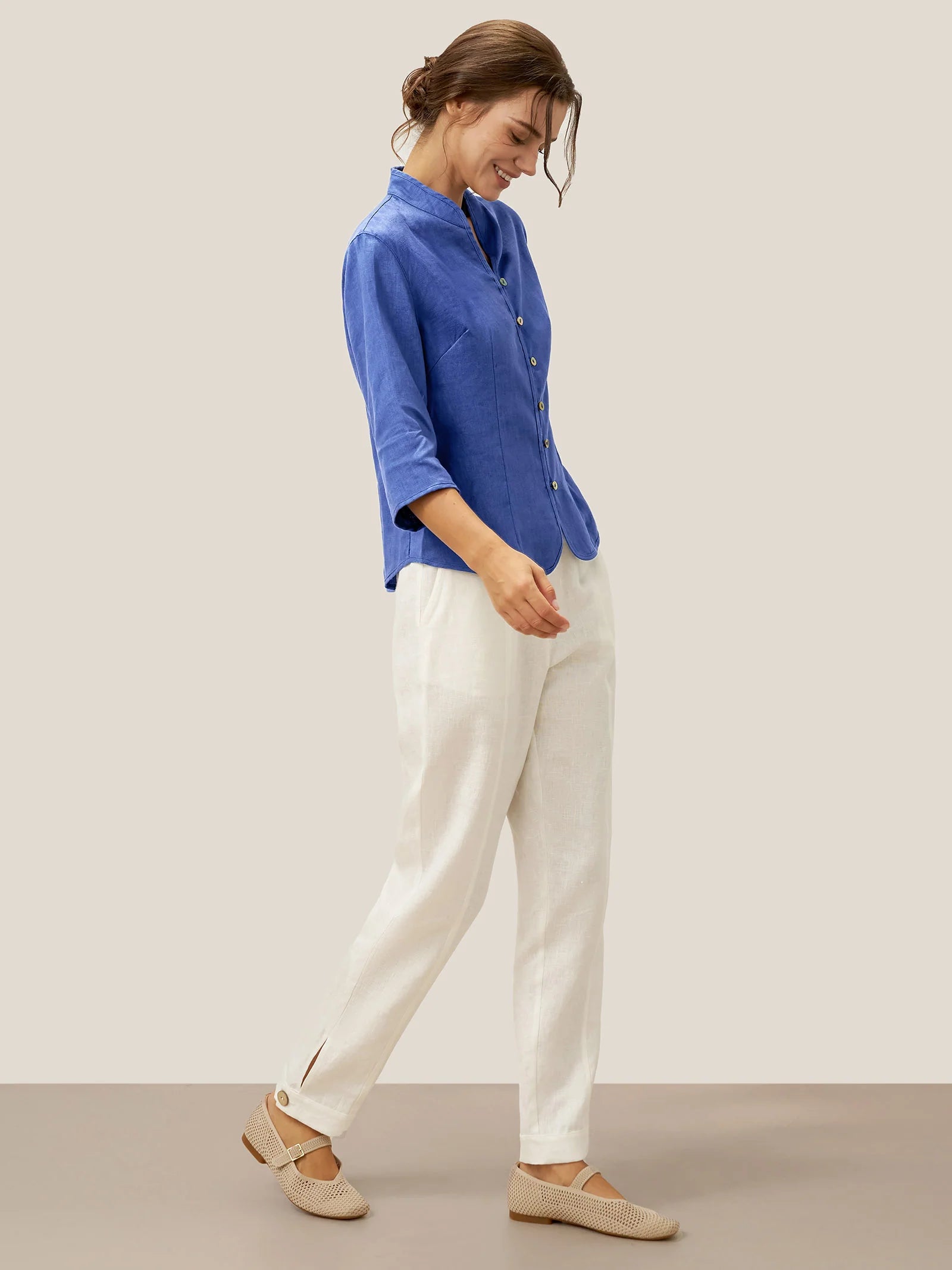 Amelia - Camisa de lino Favorecedora