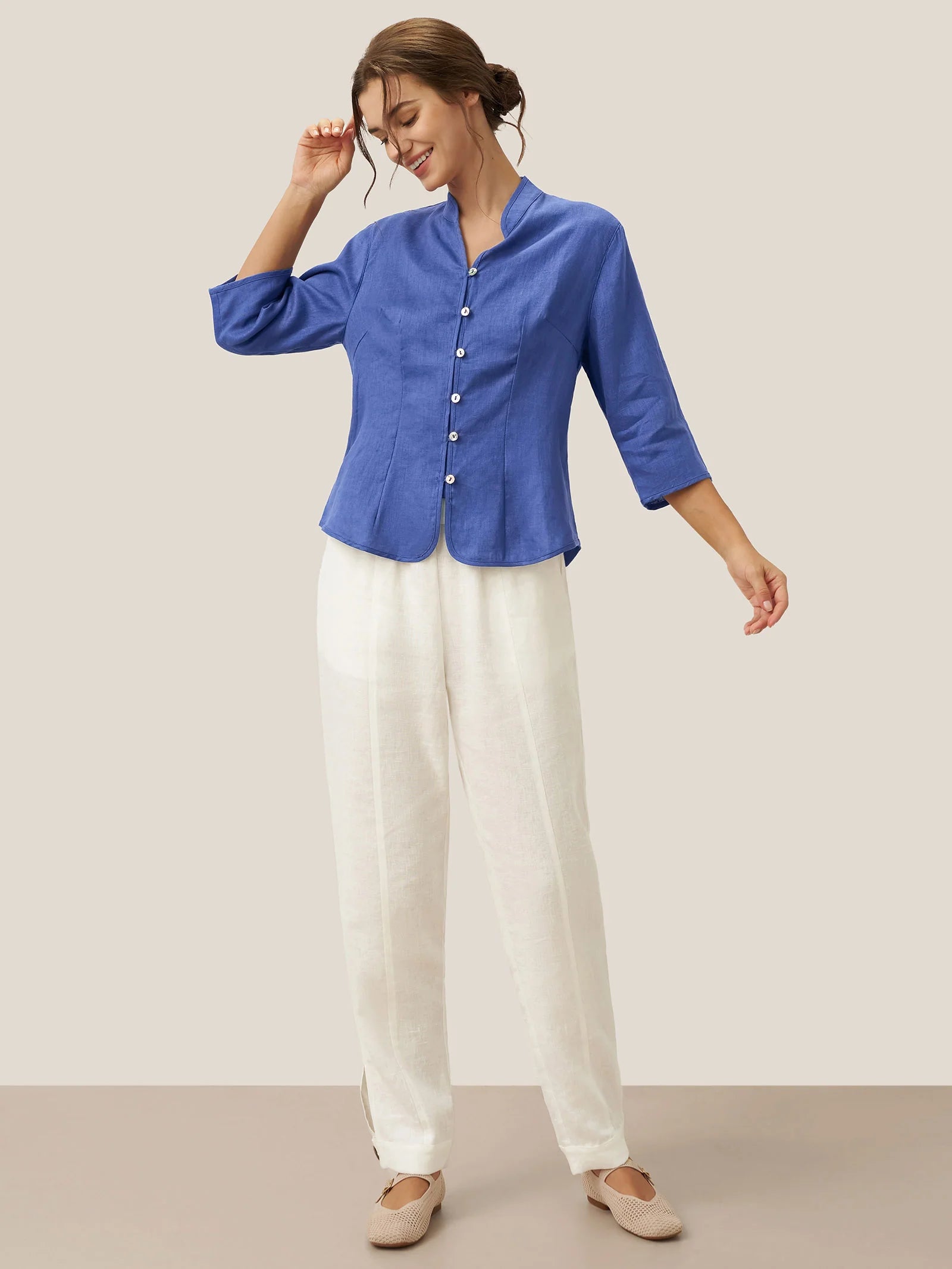 Amelia - Camisa de lino Favorecedora