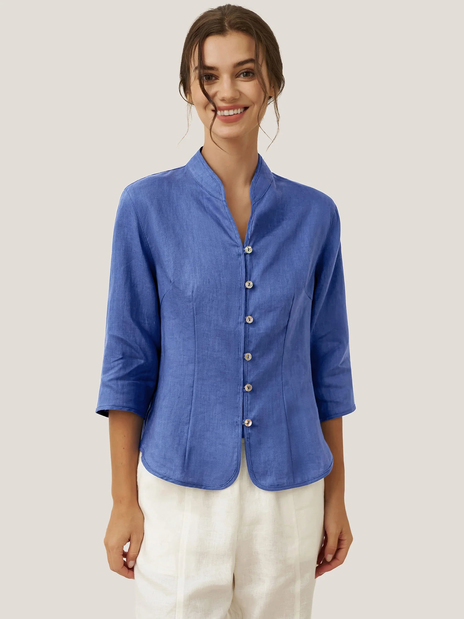 Amelia - Camisa de lino Favorecedora