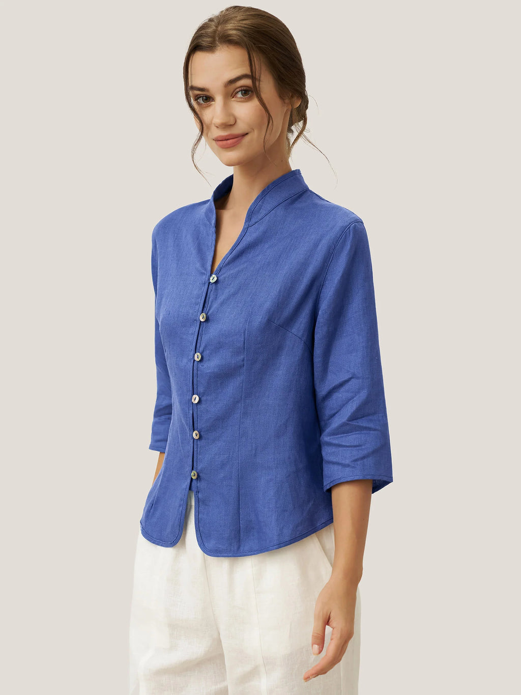 Amelia - Camisa de lino Favorecedora