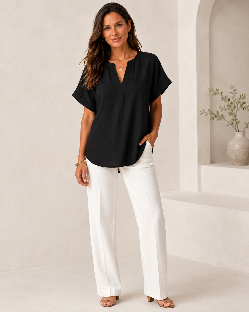 Claudia - Blusa Favorecedora Versátil