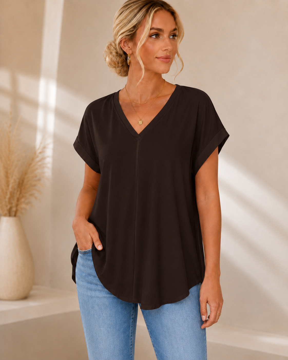 Sofía - Blusa Favorecedora con espalda única