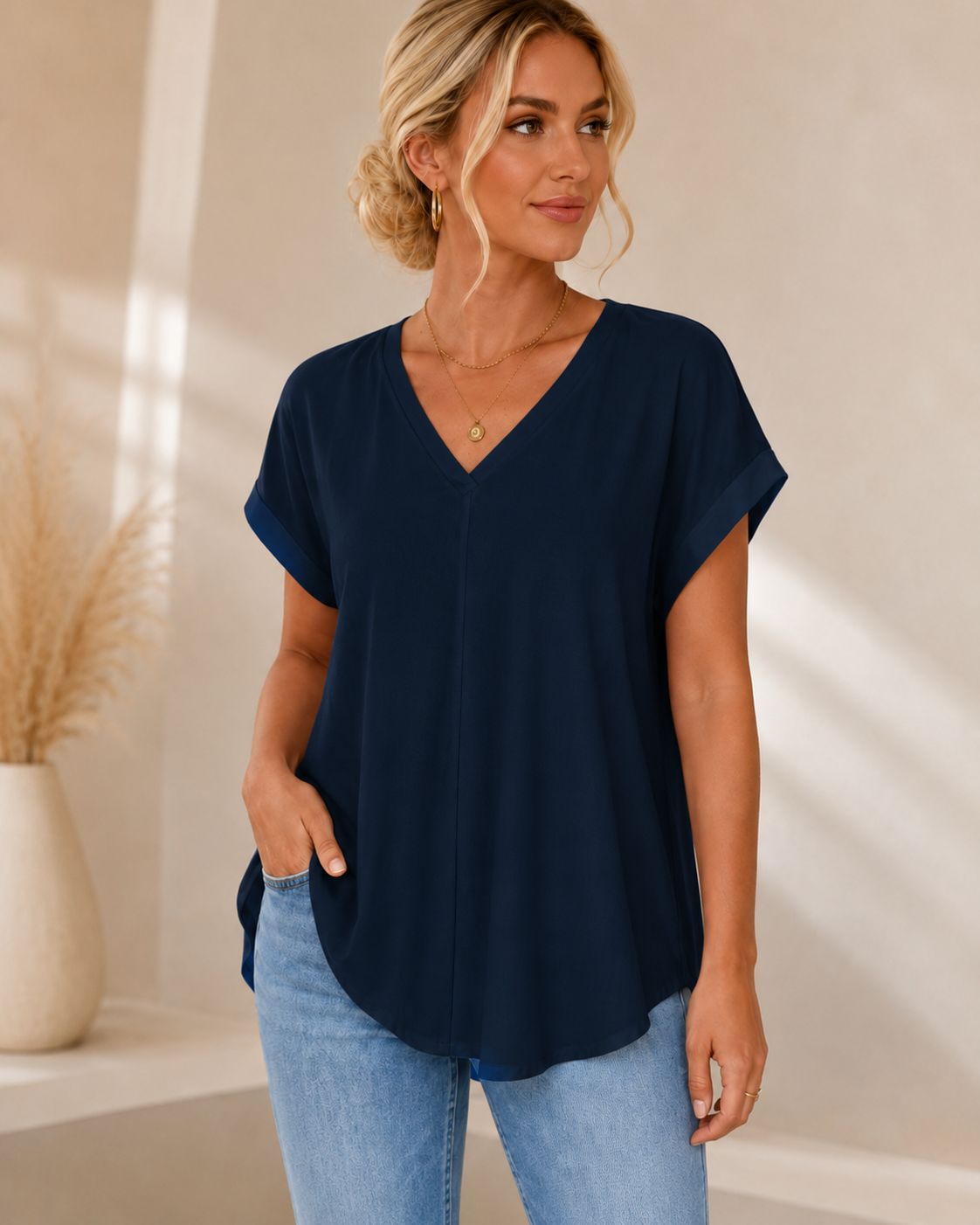 Sofía - Blusa Favorecedora con espalda única