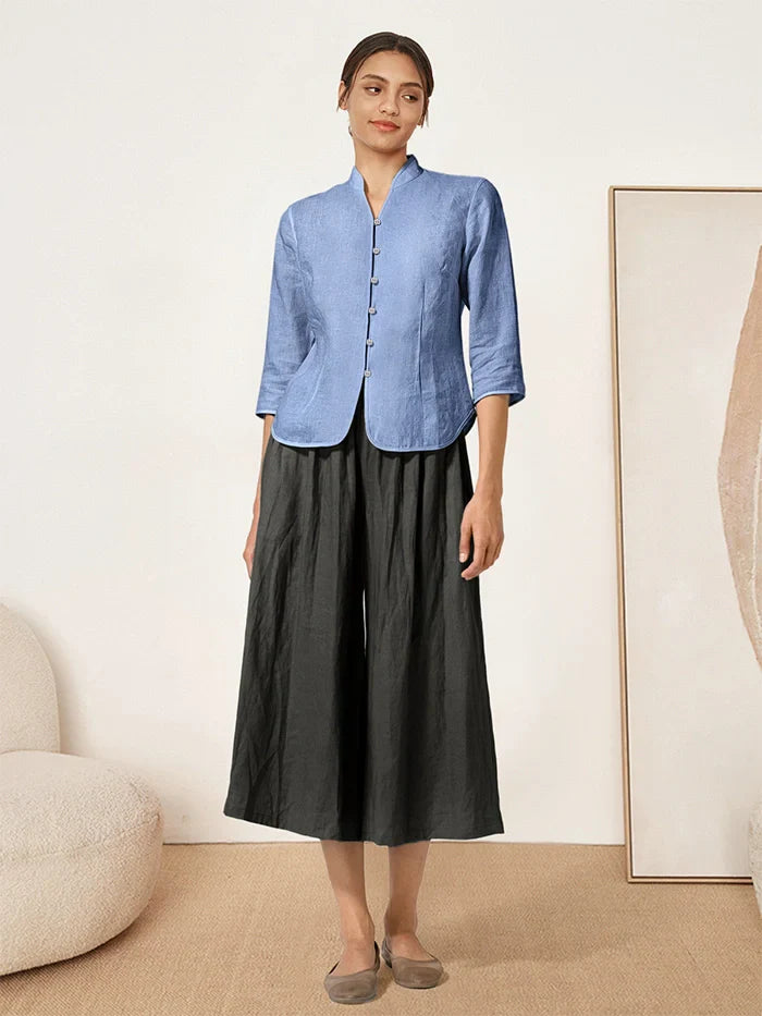 Amelia - Camisa de lino Favorecedora