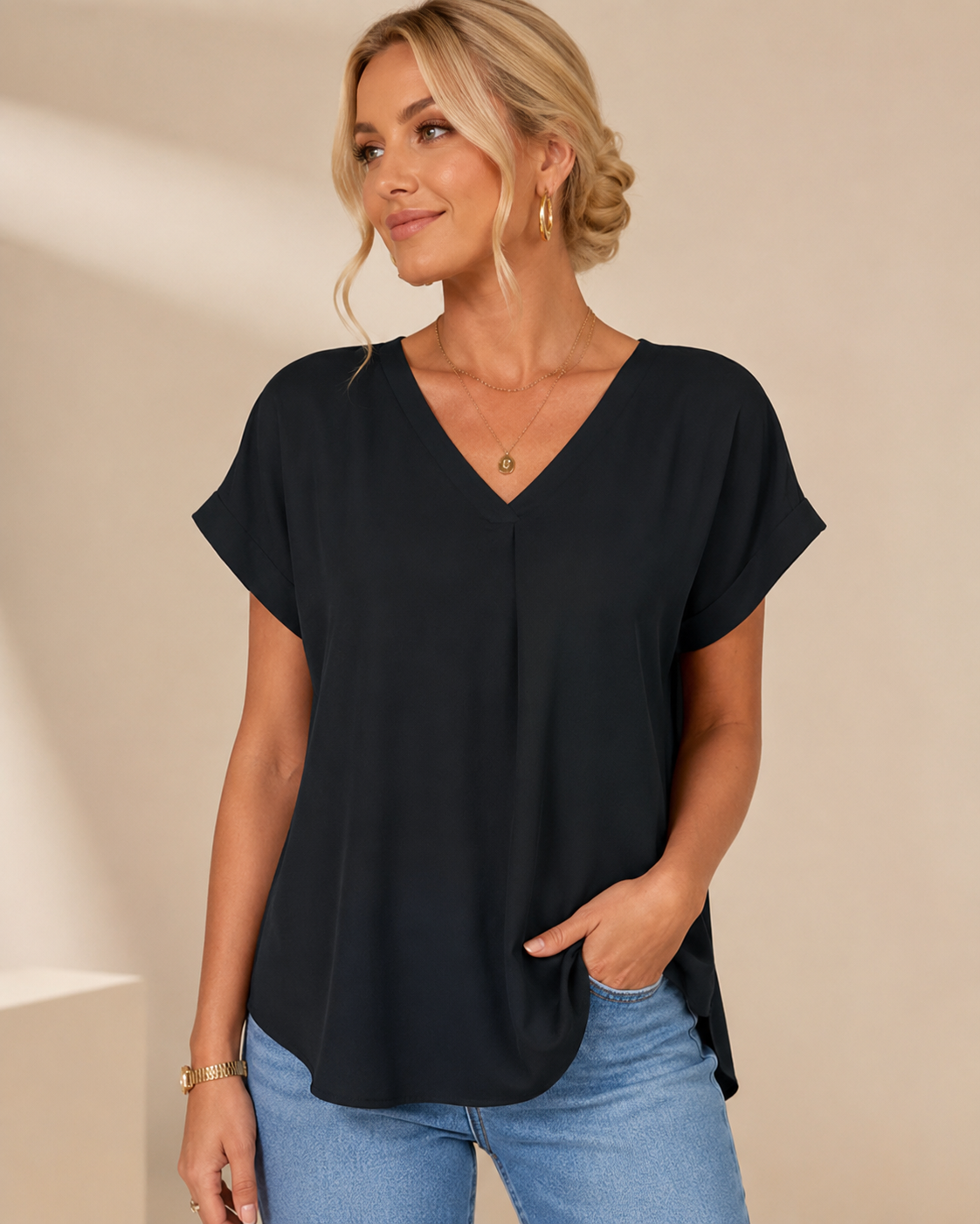 Sofía - Blusa Favorecedora con espalda única