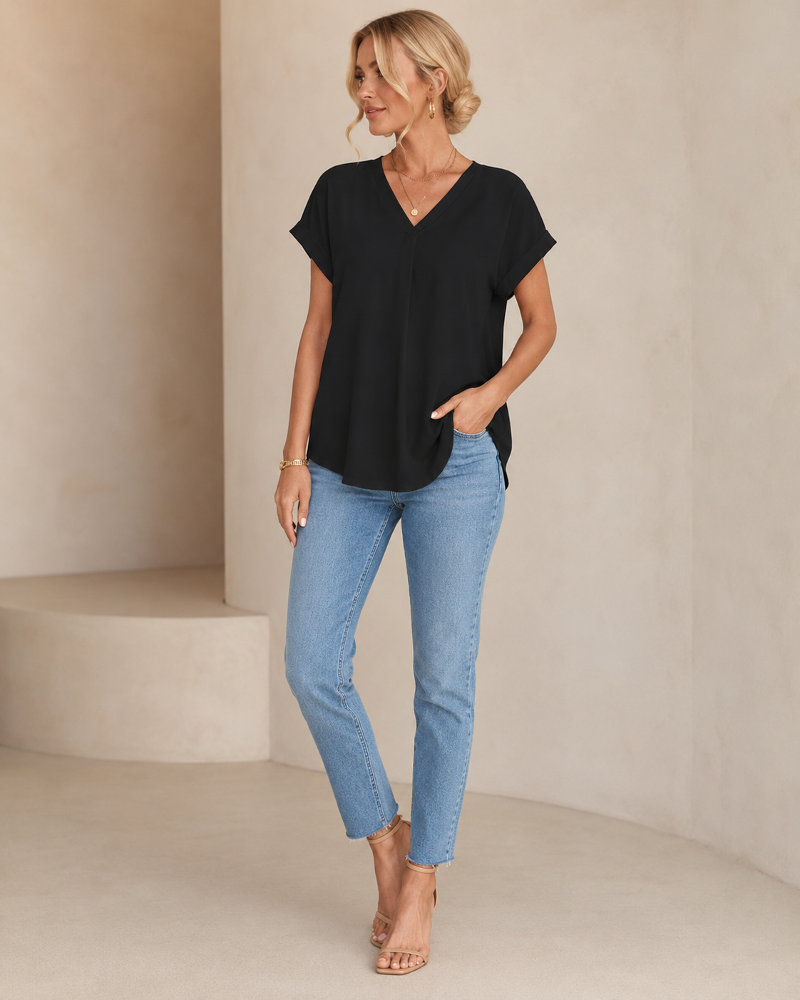 Sofía - Blusa Favorecedora con espalda única