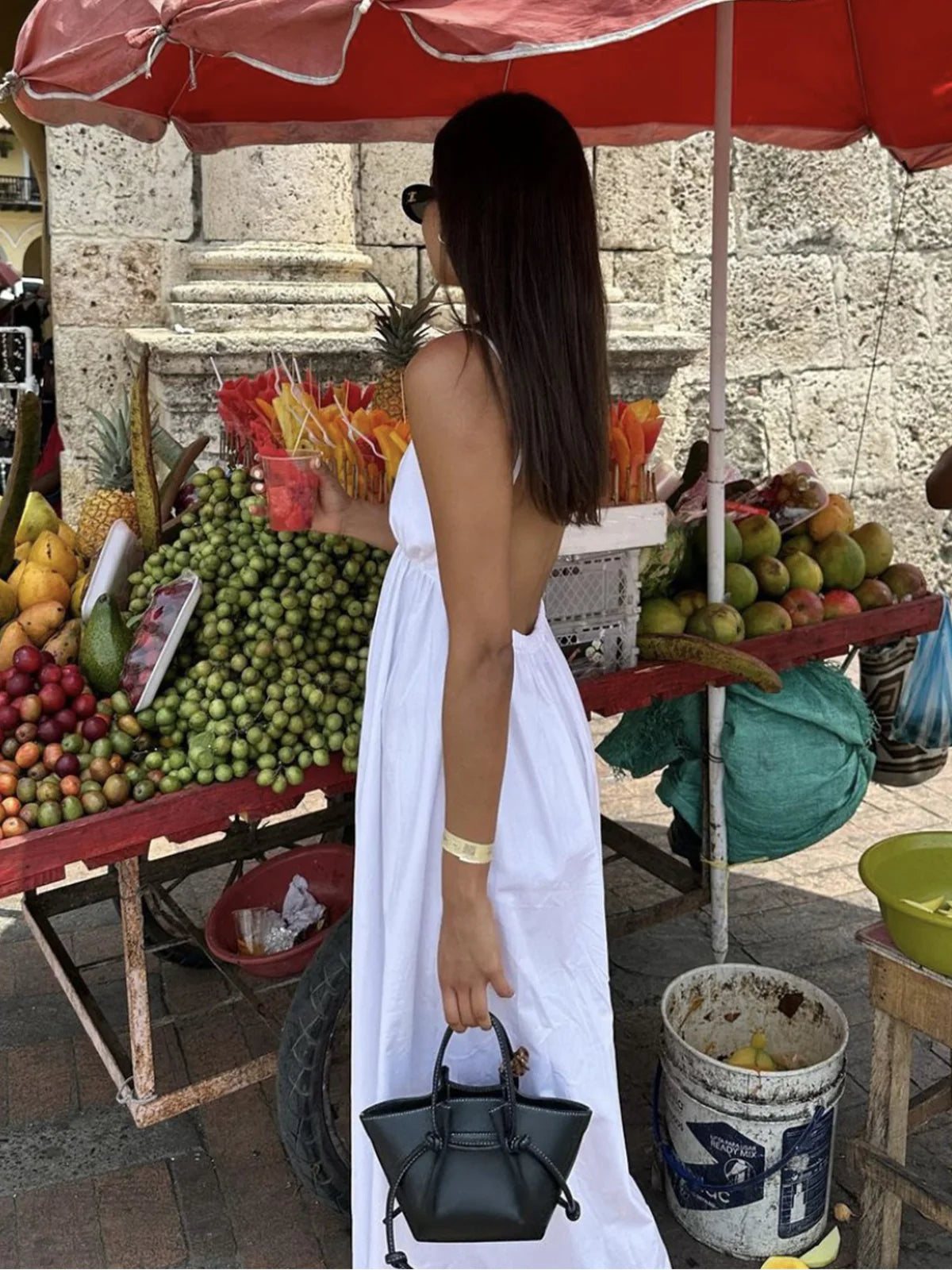 Costa - Vestido largo con espalda descubierta