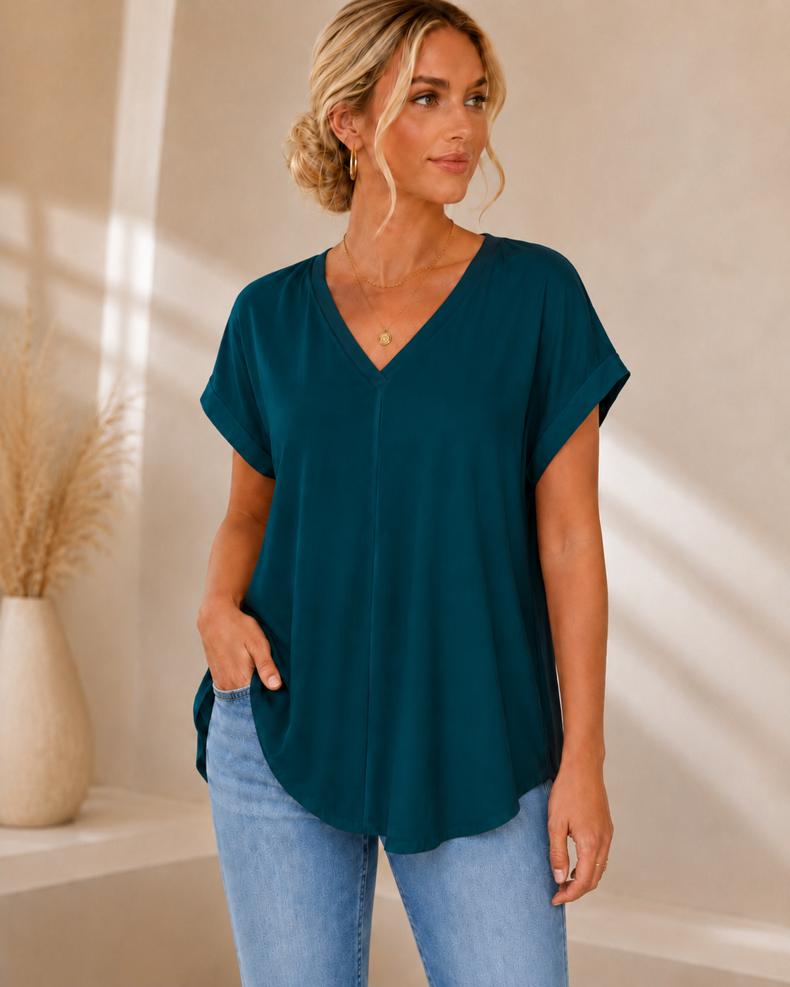 Sofía - Blusa Favorecedora con espalda única