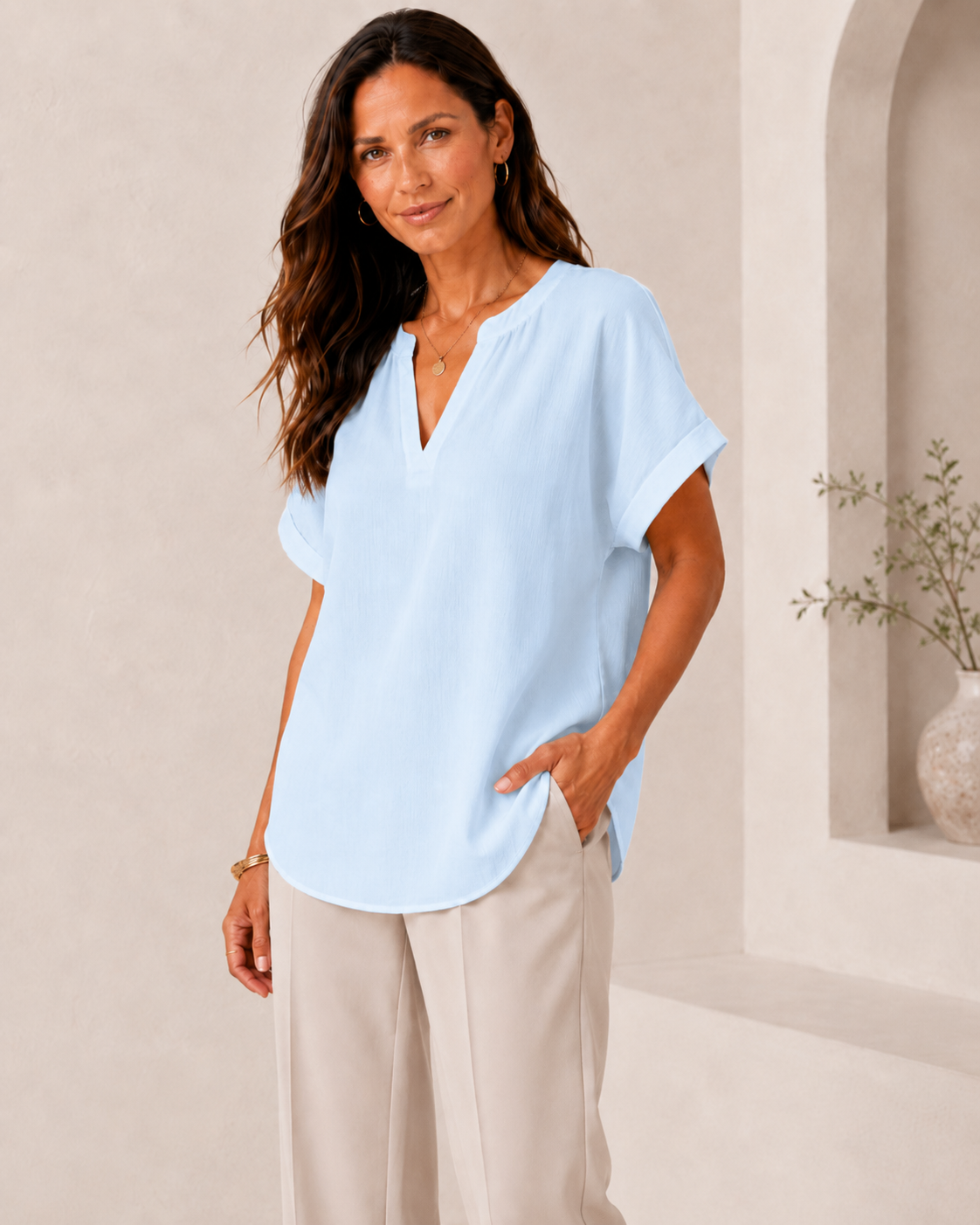 Claudia - Blusa Favorecedora Versátil