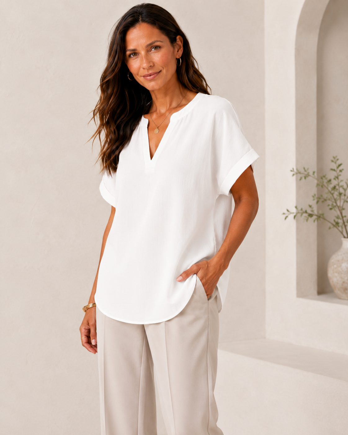 Claudia - Blusa Favorecedora Versátil