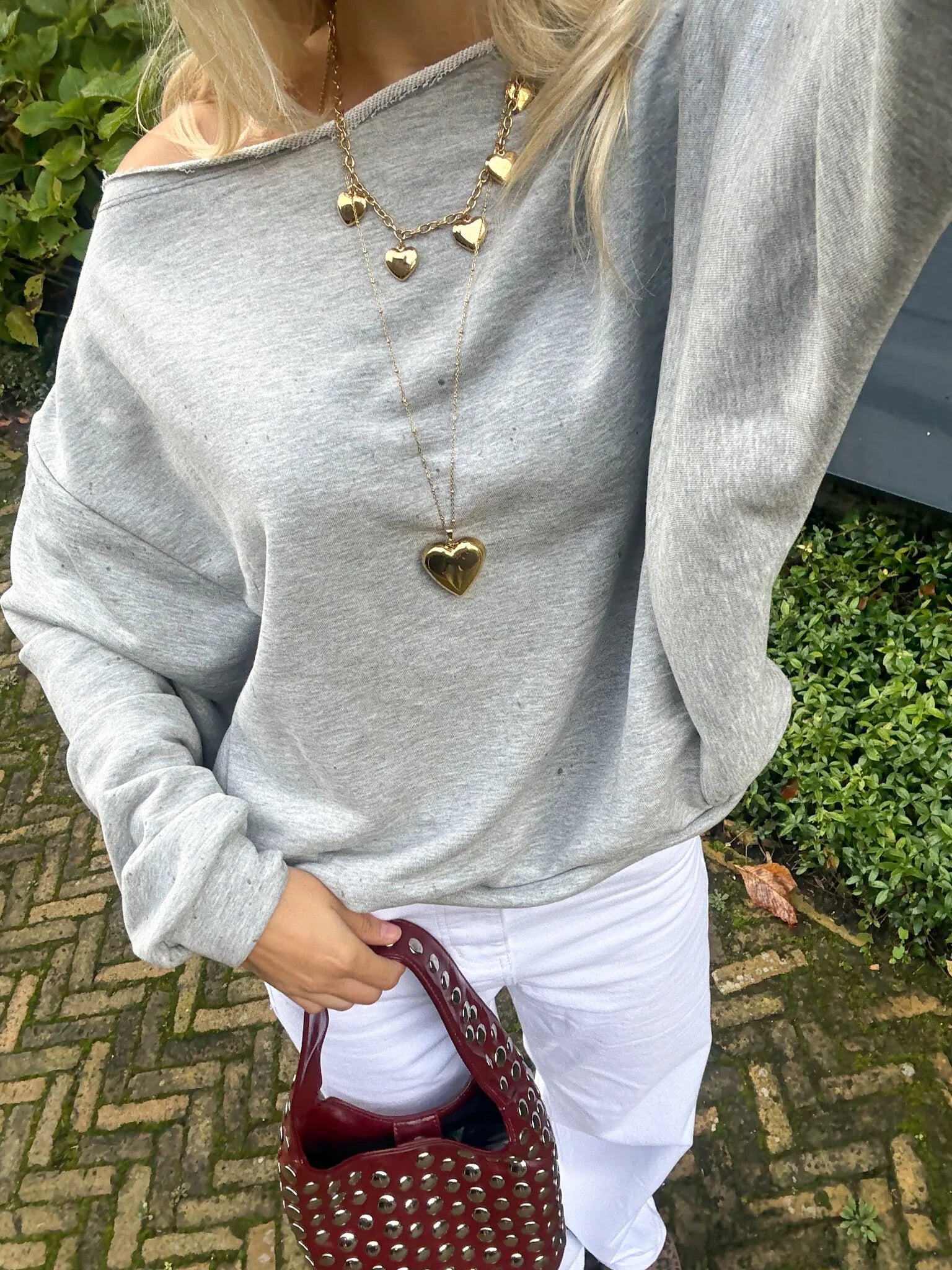 Sitia - Collar de corazones dorado