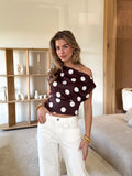 Carmona - Blusa de lunares con hombros descubiertos favorecedora